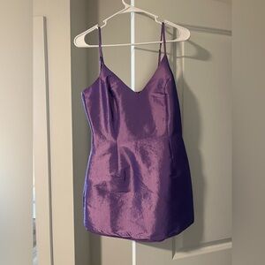 Lulu's Shimmering Violet Satin Dress